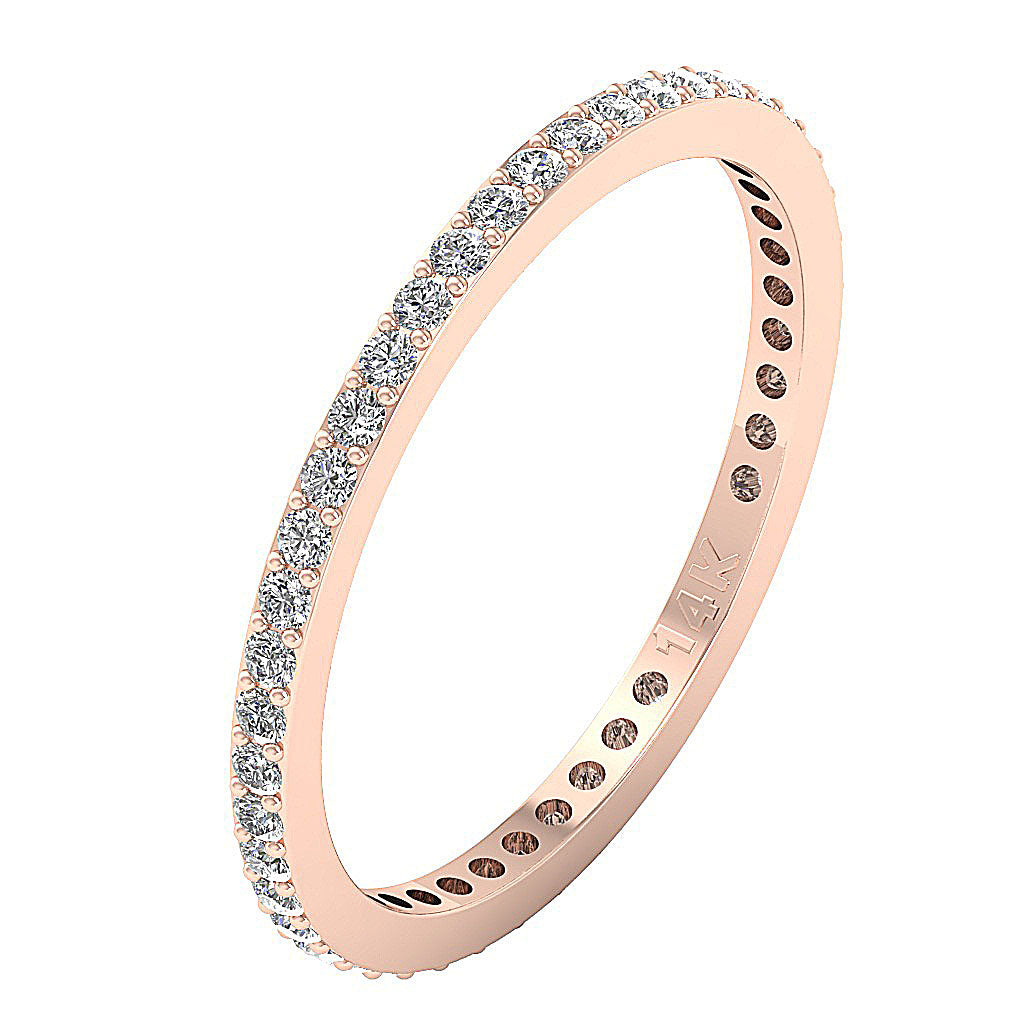 The Finley Stackable Eternity Anniversary Round Diamond Gold Ring Band