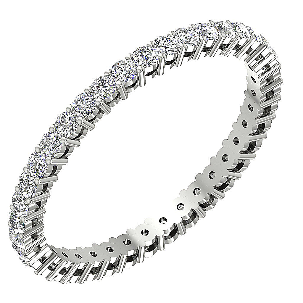 The Marshall Infinite Sparkle Round Diamond 14K Solid Gold Eternity Anniversary Ring