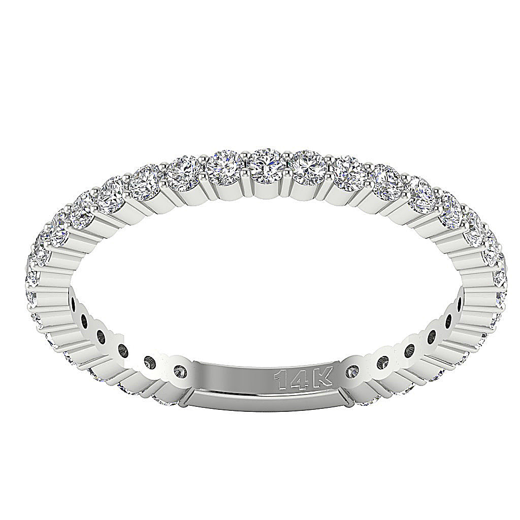 The Franco Round Brilliant Cut Diamond 14K White Gold Eternity Wedding Ring