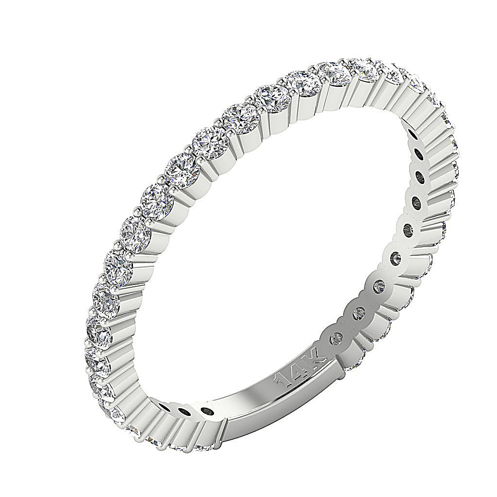 The Franco Round Brilliant Cut Diamond 14K White Gold Eternity Wedding Ring