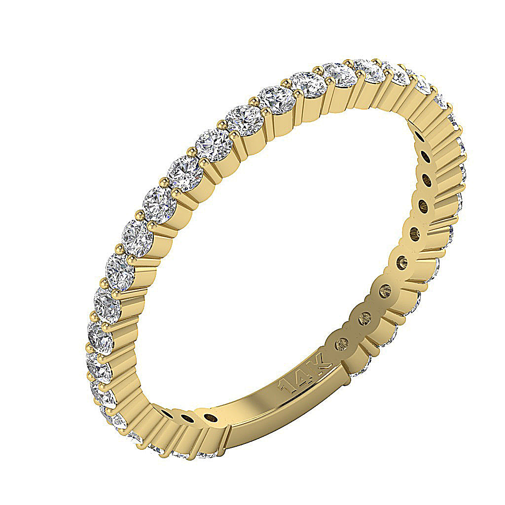 The Franco Round Brilliant Cut Diamond 14K White Gold Eternity Wedding Ring