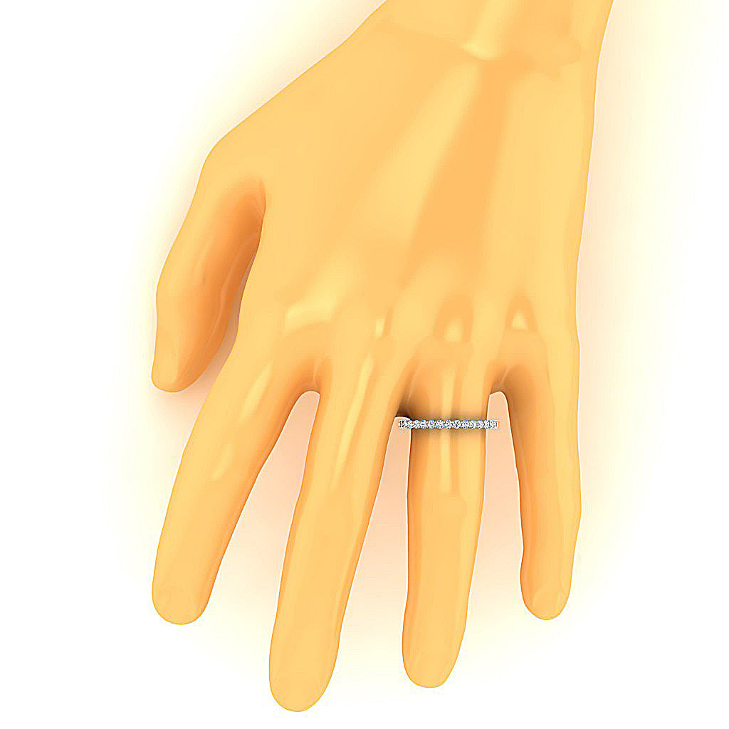 The Franco Round Brilliant Cut Diamond 14K White Gold Eternity Wedding Ring