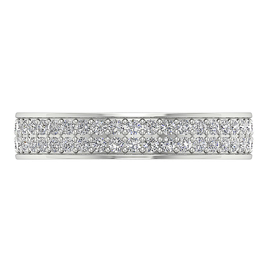 The Sage Classsic Two Row Natural Diamond Eternity Anniversary Gold Ring 3.90 mm