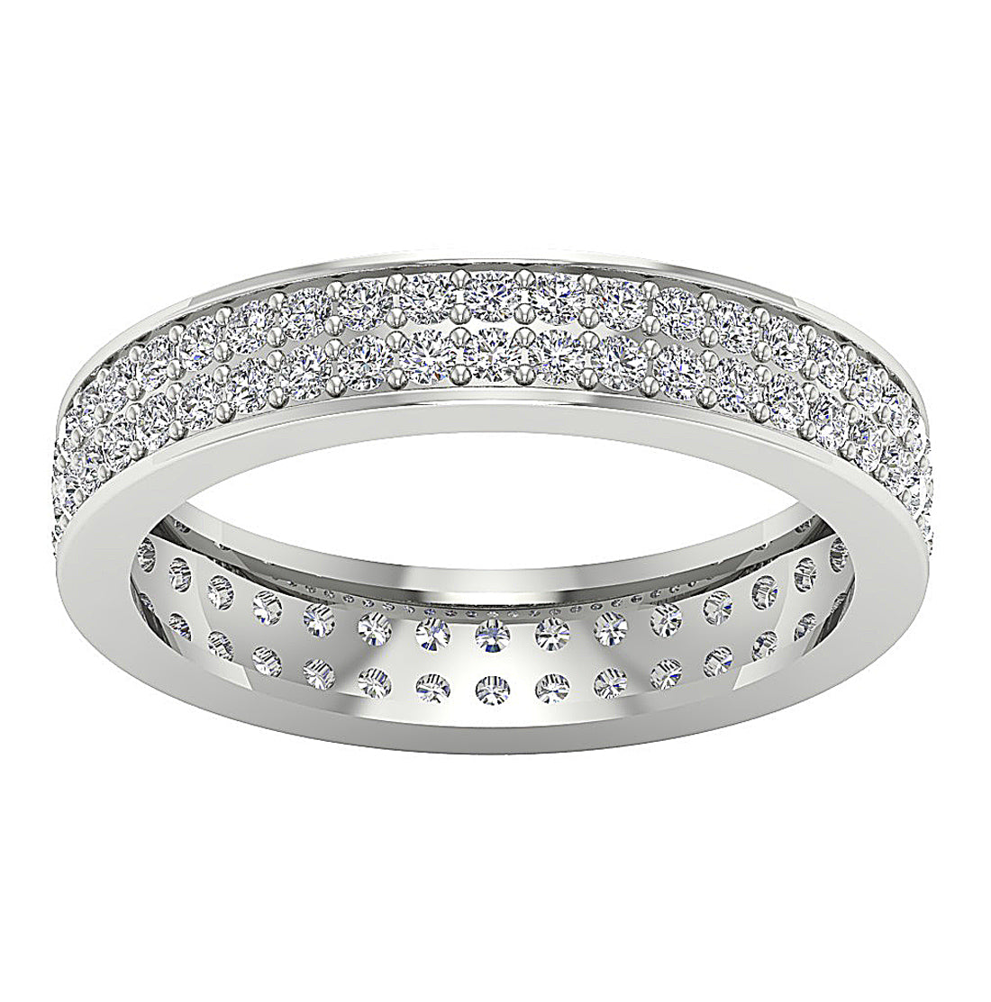 The Sage Vintage style Two Row Diamond Eternity Anniversary Gold Ring