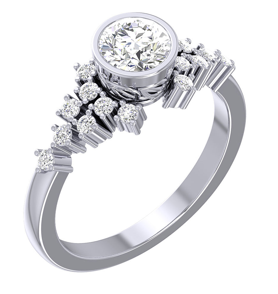 Classic Solitaire Engagement Ring 14K Gold Natural Diamond SI1 G 1.10 Carat 7.70 MM