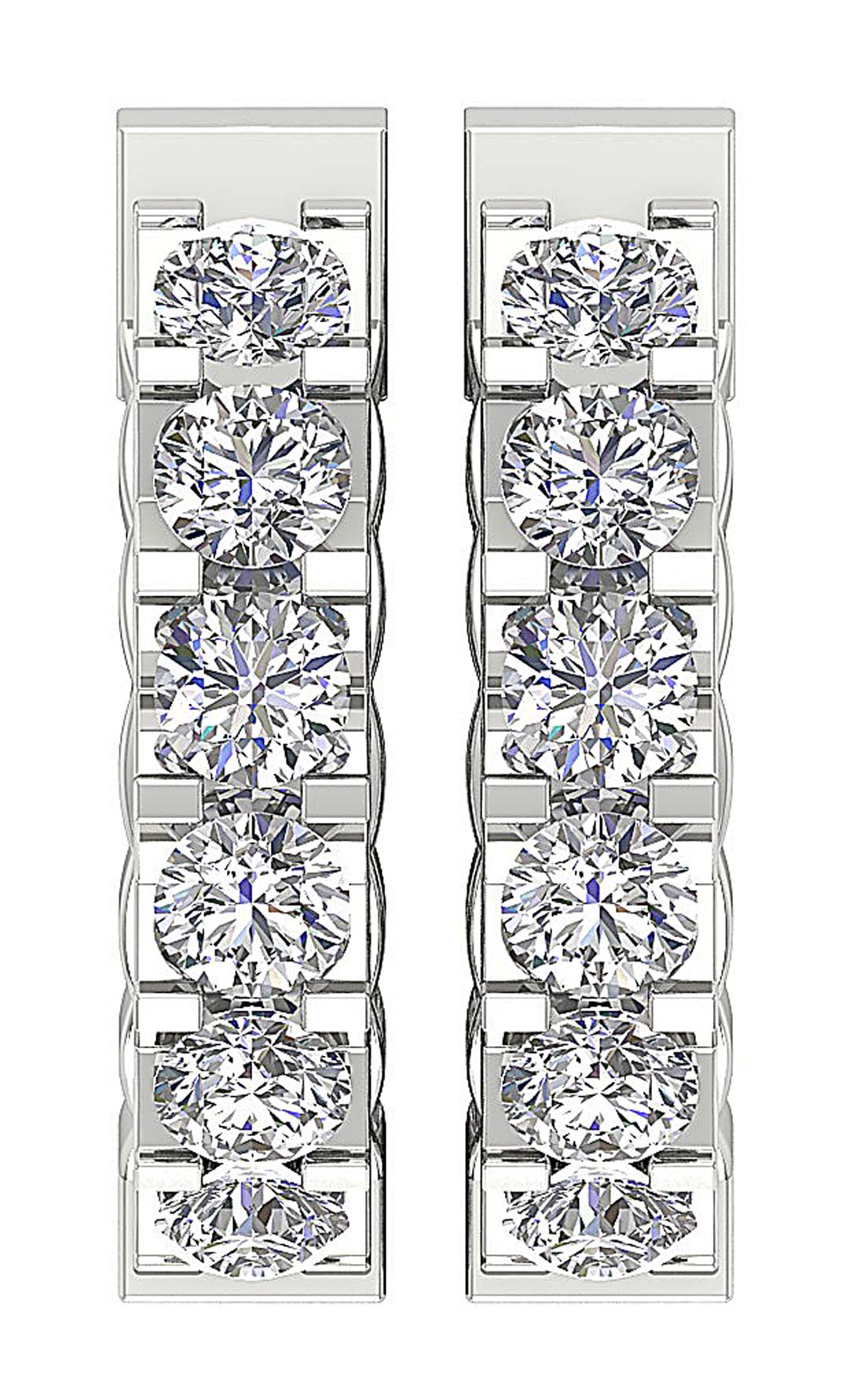 Designer Large Hoop Anniversary Earrings Round Diamond SI1/I1 G 3.50 Ct 18k/14k Solid Gold Prong Set