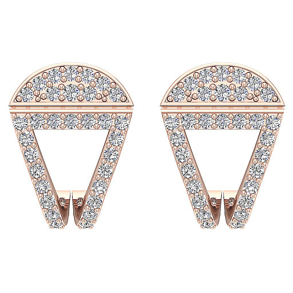 18k/14k White Yellow Rose Gold Fashion Anniversary Earrings Round Diamond SI1/I1 G 0.70 Ct Prong Set