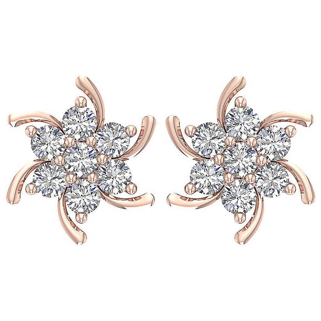 Solitaire Studs Engagement Earring Natural Diamond SI1/I1 G 0.60 Ct 18k/14k Solid Gold Prong Set