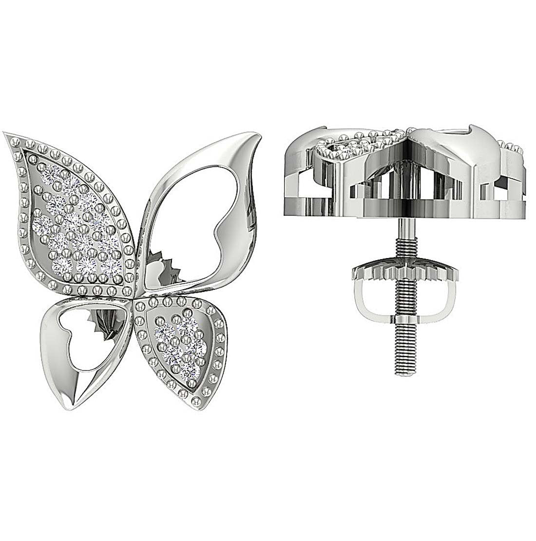 SI1/I1 G 0.20 Ct Fashion Wedding Earrings Genuine Diamond 18k/14k Yellow Gold Prong Set