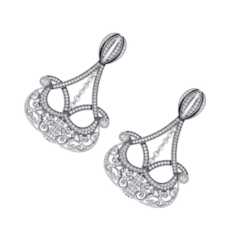 Chandelier Wedding Earring Genuine Diamond SI1/I1 G 4.00 Ct 18k/14k Solid Gold Prong Bezel Set
