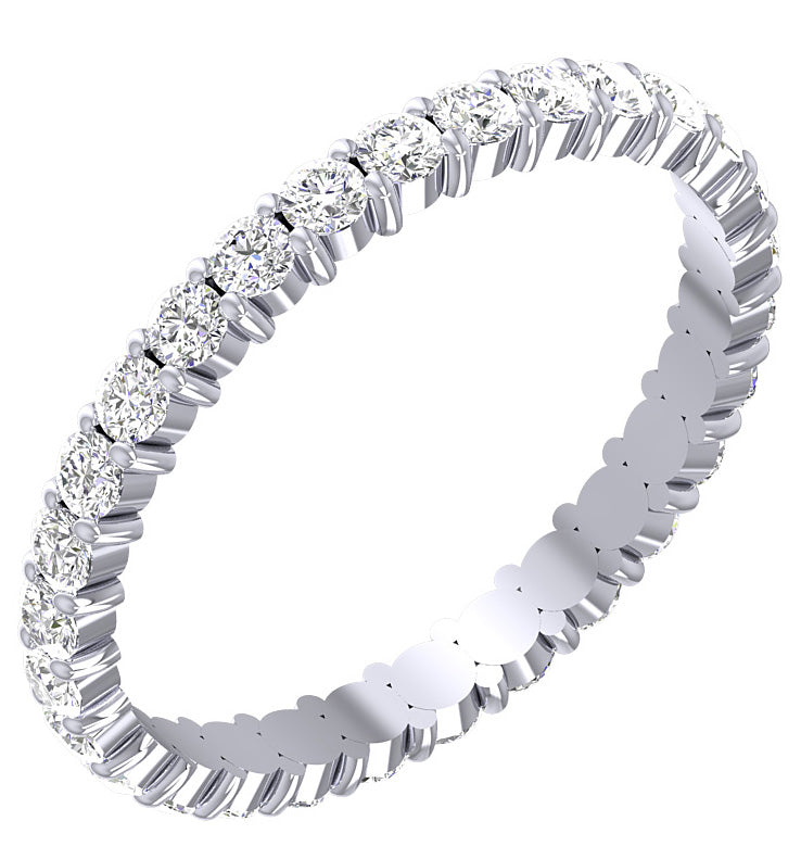 Stackable Eternity Diamond Ring I1 G 1.00 Carat Round Cut Prong Set 14K Gold
