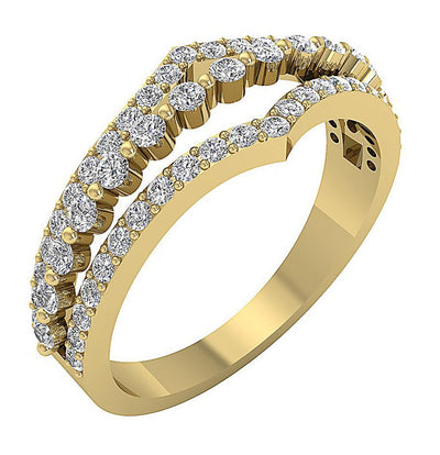 Split Shank Designer Anniversary Ring SI1 G 0.80 Ct Natural Diamond 14K Solid Gold