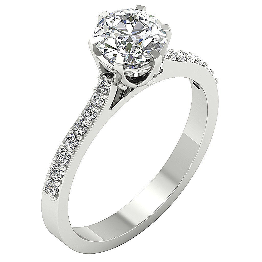 Round Diamond Solitaire Anniversary Ring 14k Two Tone Gold I1 G 1.35 Ct Prong Set 8.60 MM