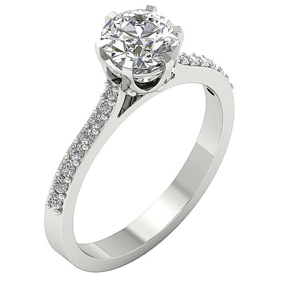 Round Diamond Solitaire Anniversary Ring 14k Two Tone Gold I1 G 1.35 Ct Prong Set 8.60 MM