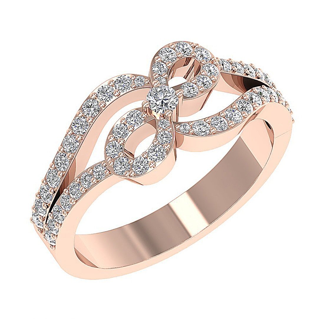 Natural Diamond 14K Solid Gold Engagement Diamond Ring SI1 G 0.90 Ct 8.95MM