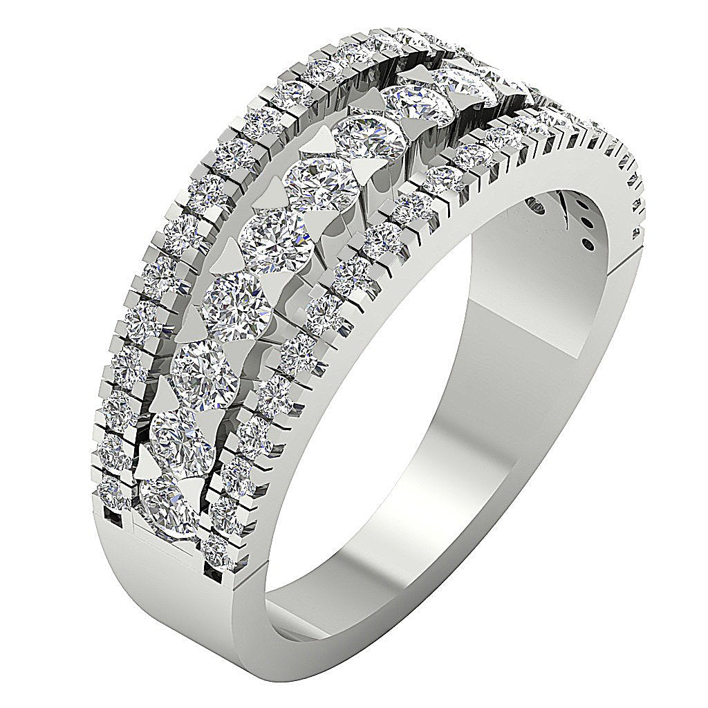 14K Solid Gold Designer Anniversary Ring Round Diamond I1 G 2.00 Ct Prong Set 8.65 MM