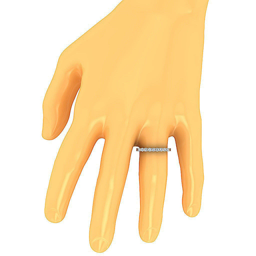 14K Rose Gold Anniversary Ring Round Diamond I1 G 0.75 Ct Prong Set