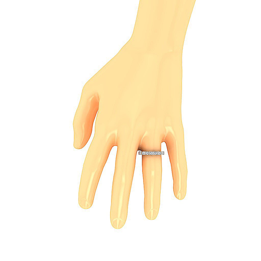 7 Stone Bar Set Anniversary Round Diamond I1 G 0.75 Carat 14K Solid Gold 3.35MM