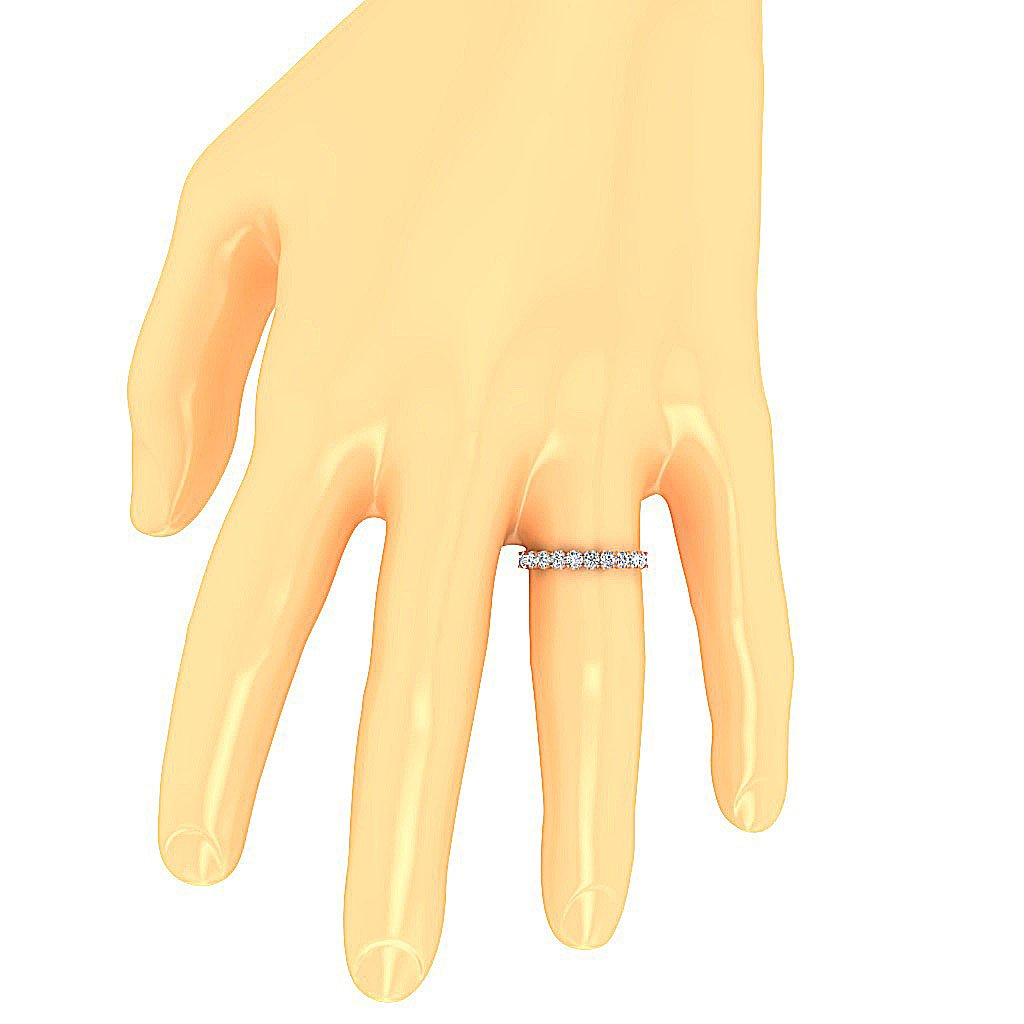 SI1 G 1.05 Ct Designer Engagement Ring Natural Diamond 14K Solid Gold Prong Set 3.30 MM