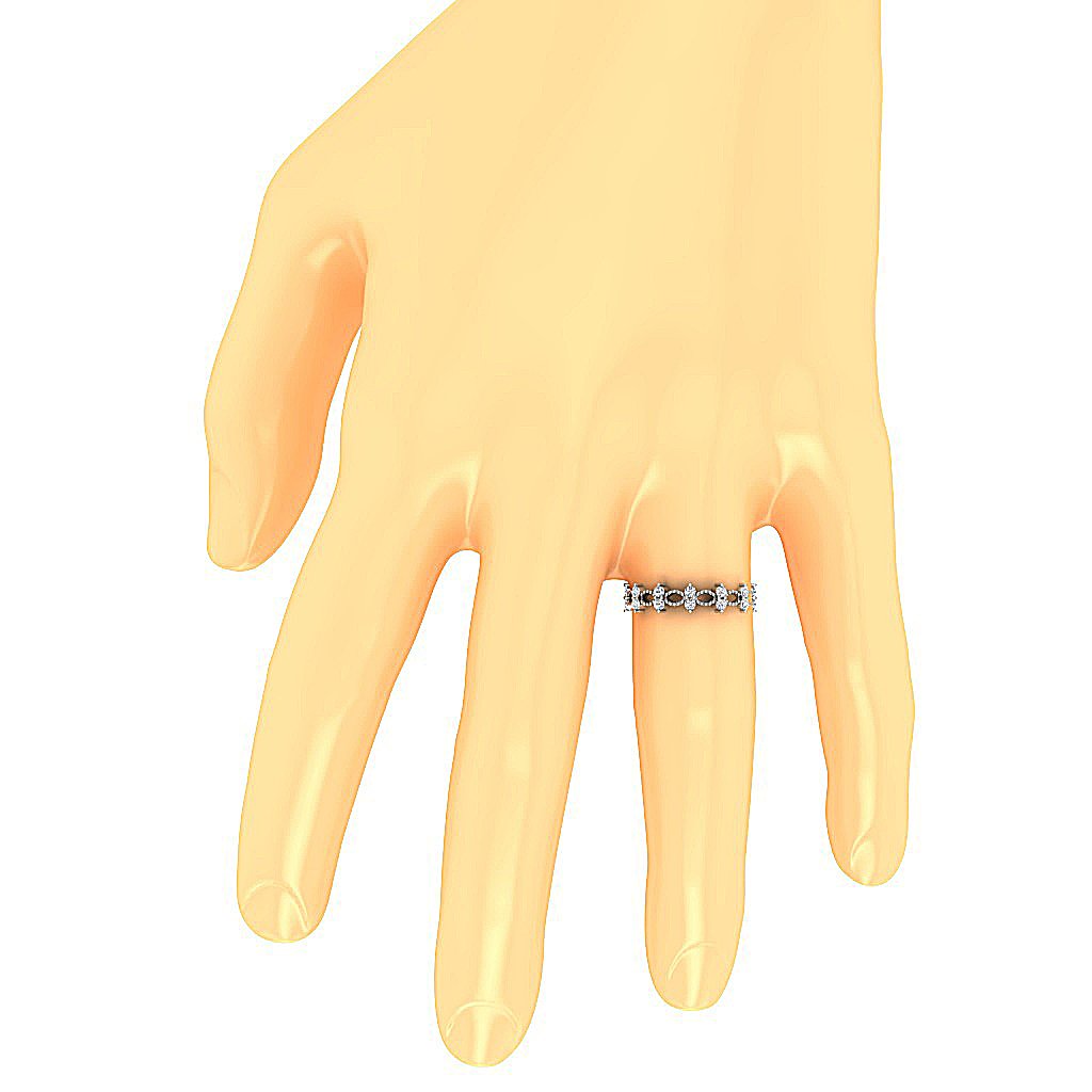 Designer Anniversary Ring Round Diamond SI1 G 0.55 Ct 14K Solid Gold Prong Set 5.20MM