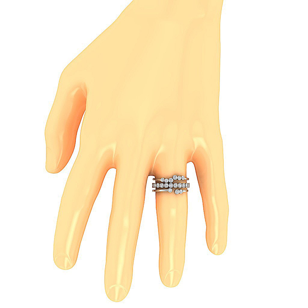 Engagement Ring Round Cut Diamond Bezel Set I1 G 1.20 Ct 14K Solid Gold 10.00MM