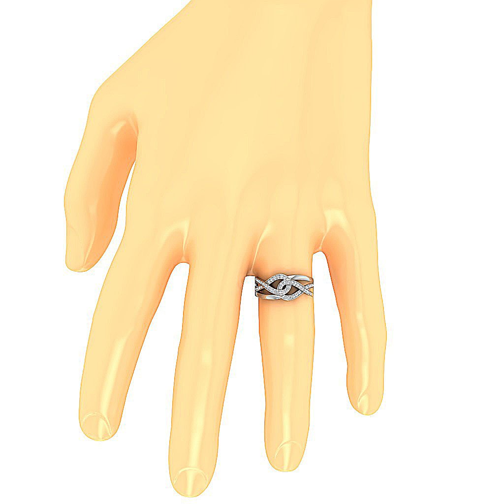 14K Rose Gold Designer Wedding Ring Genuine Diamond I1 G 0.40 Ct Prong Set 9.50 MM