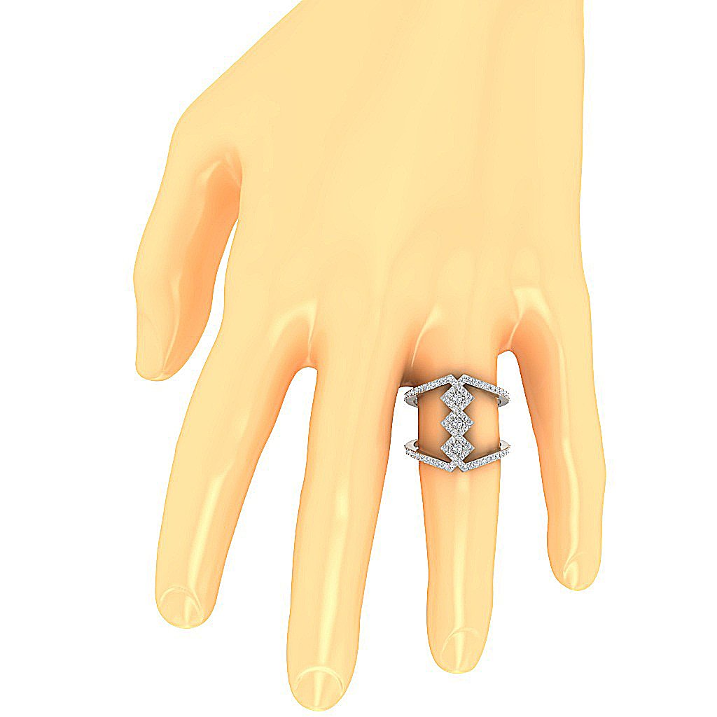 14K Rose Gold Designer Anniversary Ring Round Diamond SI1 G 1.00 Ct Prong Set 20.85 MM