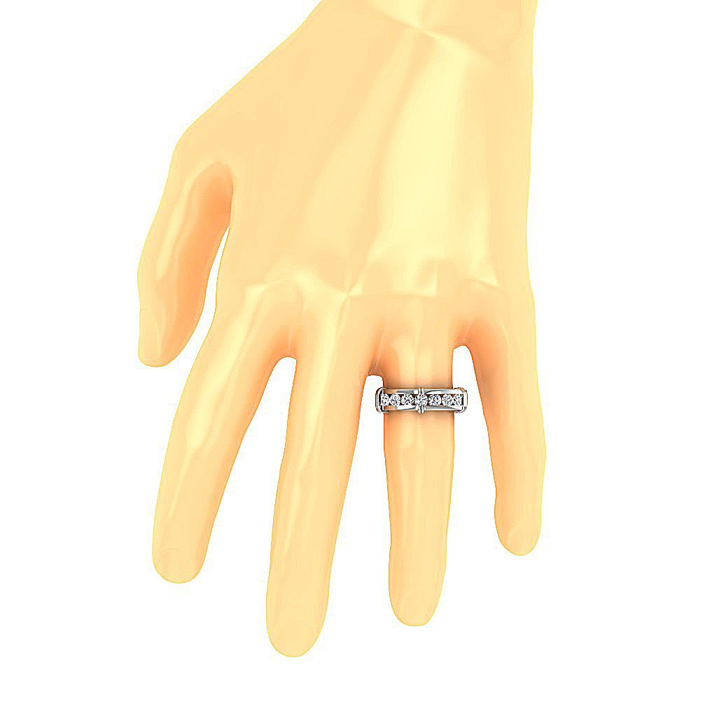 Mens Engagement Ring SI1/I1 G 1.10 Ct 14k Solid Gold Natural Diamond Channel Set Width 6.35MM