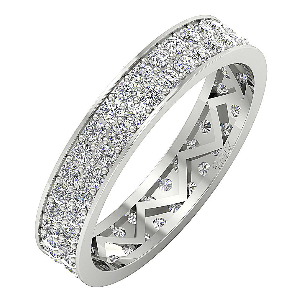 The Gideon Pave Set Full Eternity 14K Gold Diamond Ring For Her