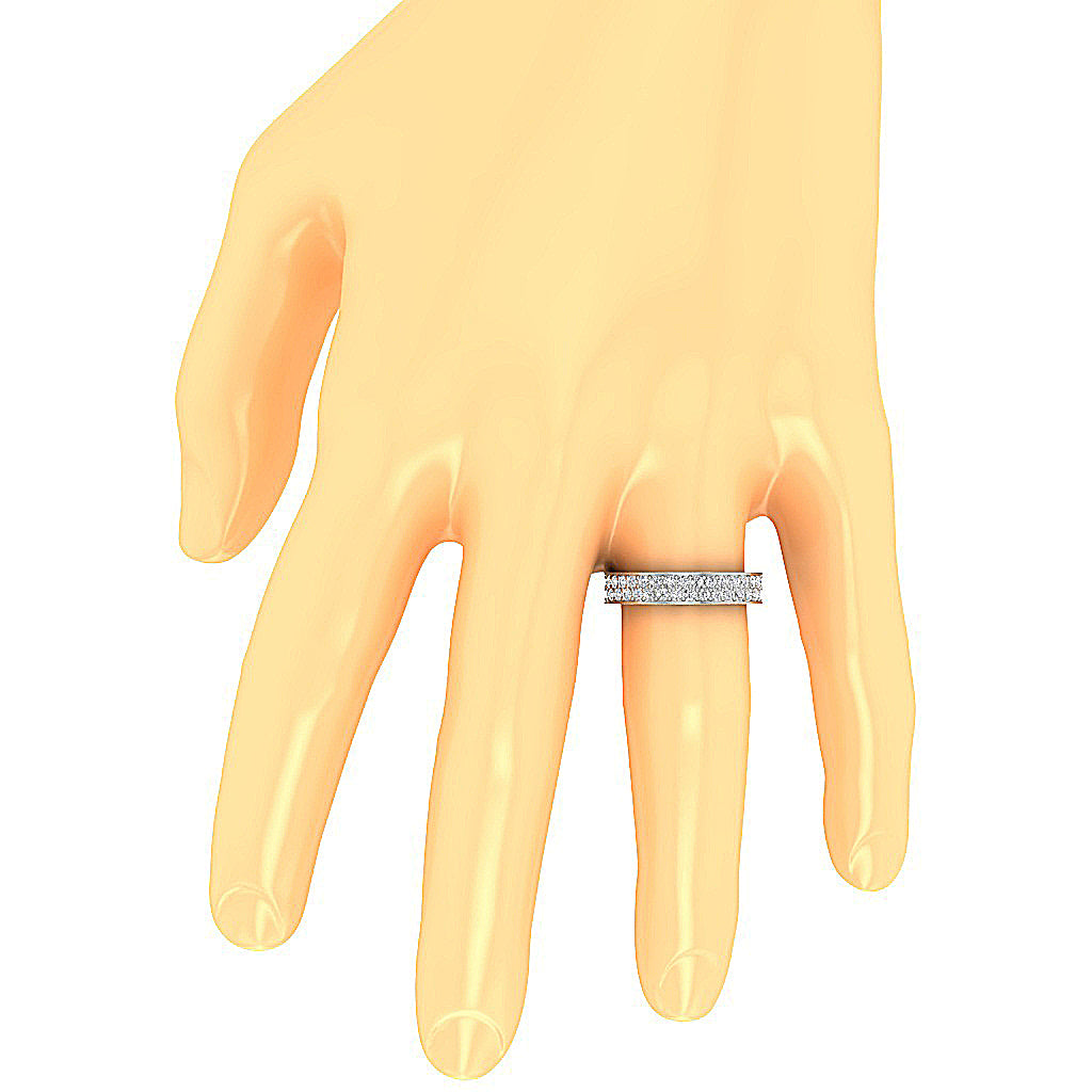 The Gideon Pave Set Full Eternity 14K Gold Diamond Ring For Her