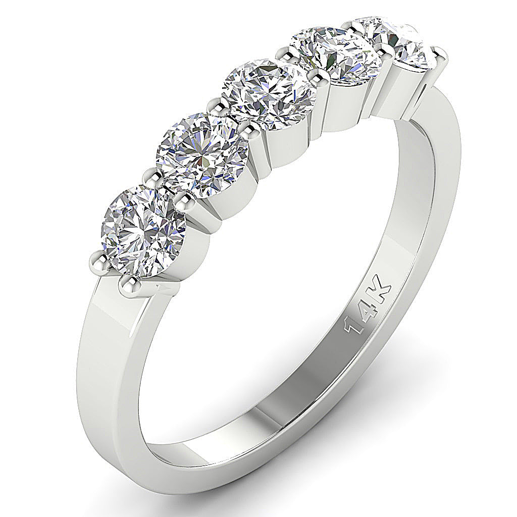 The Rodrigo White Gold Classic Five Stone Diamond Engagement Ring