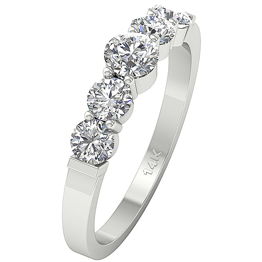 The Leandro 1.25 Carat Round Brilliant Cut Diamond Rose Gold Five Stone Engagement Ring