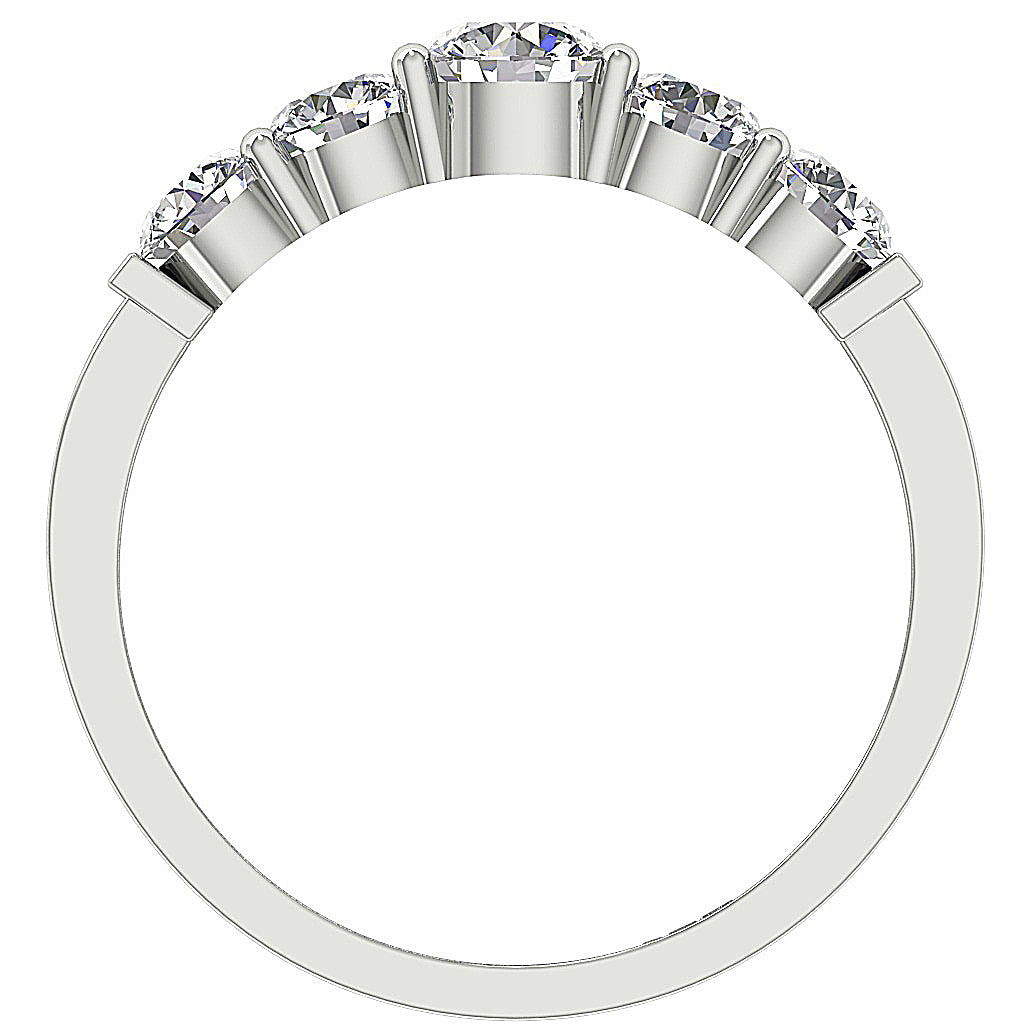 The Leandro Unique Round Brilliant Cut Diamond Rose Gold Five Stone Ring