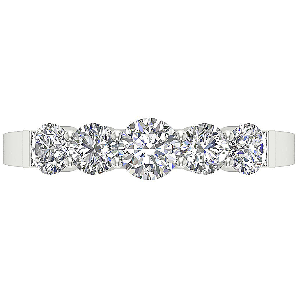 The Leandro Unique Round Brilliant Cut Diamond Rose Gold Five Stone Ring
