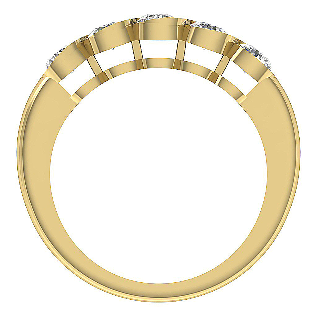 The Soren Unique Bezel Set Genuine Diamond Yellow Gold Five Stone Ring