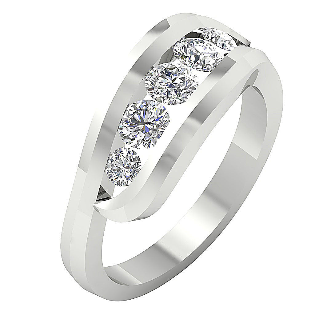 The Kasen Journey Round Diamond Engagement Ring 14K Rose Gold