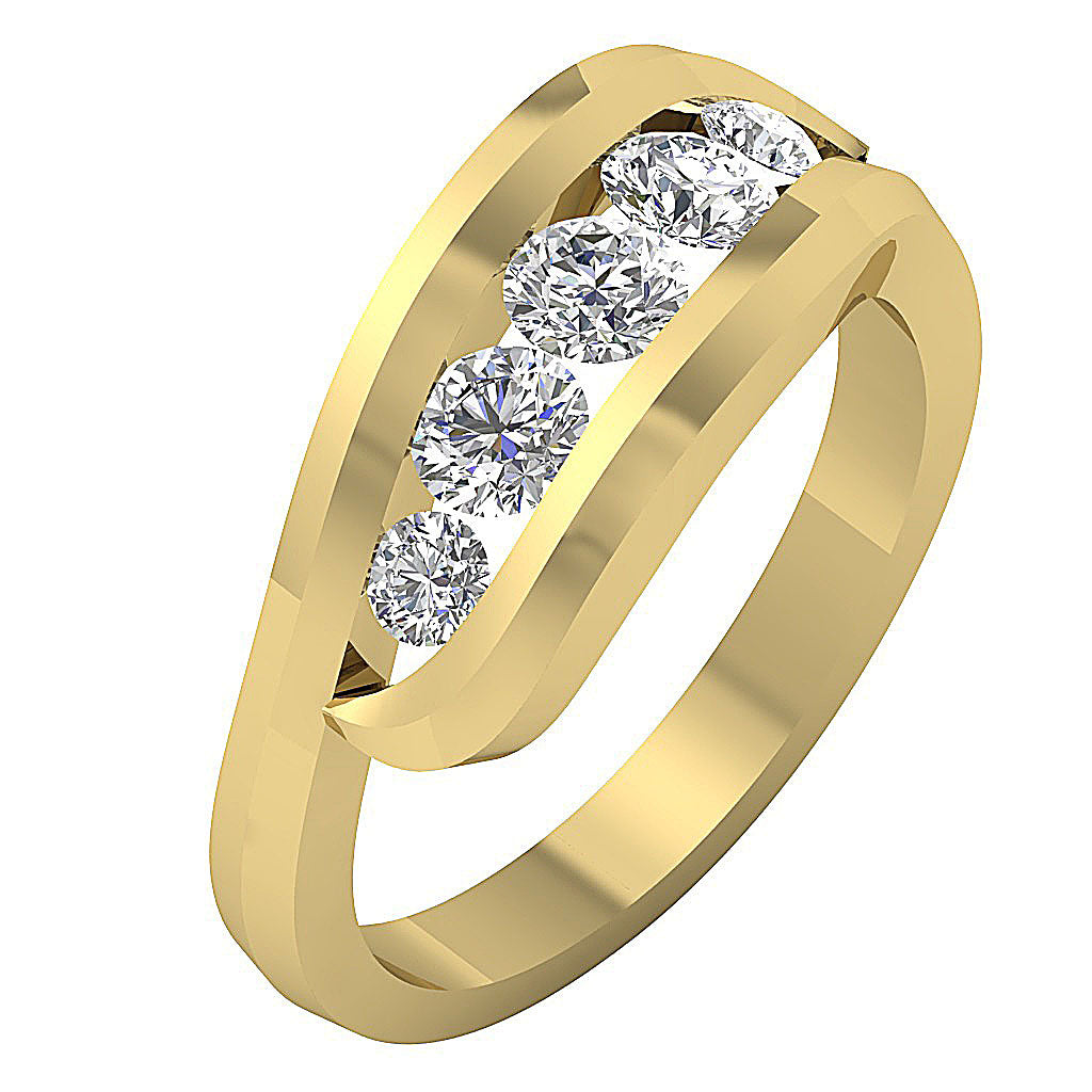 The Kasen Journey Round Diamond Engagement Ring 14K Rose Gold