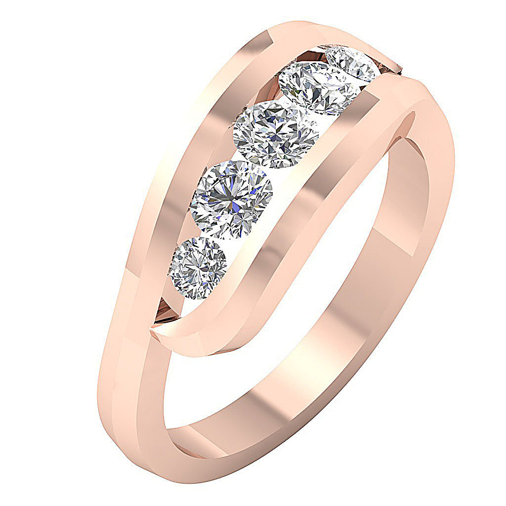 The Kasen Journey Round Diamond Engagement Ring 14K Rose Gold