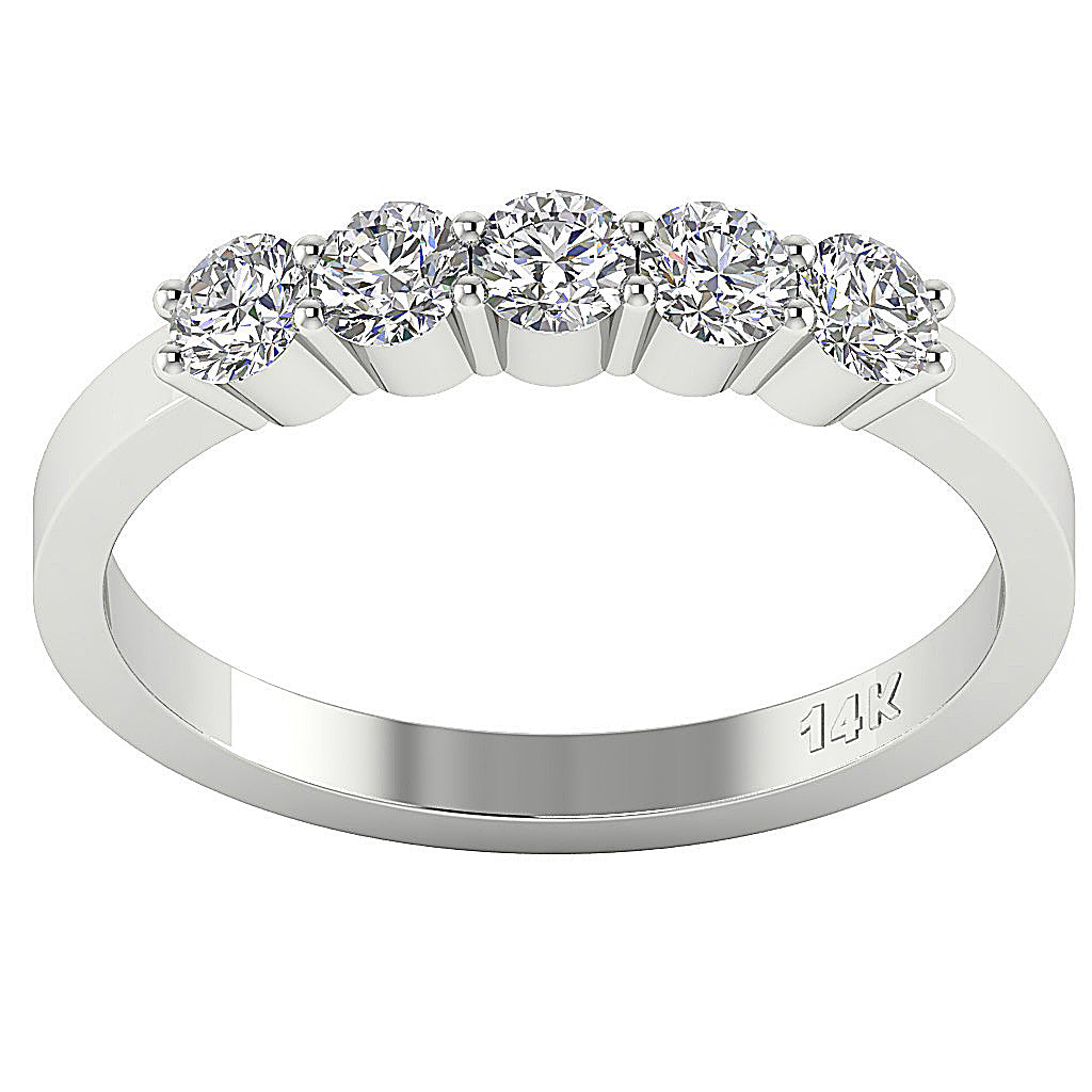 The Drew Simply Stunning Five Diamond Wedding Engagement Gold Ring