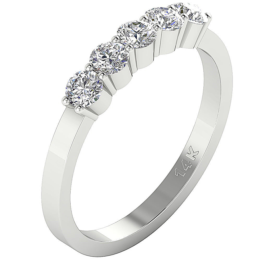 The Drew Simply Stunning Five Diamond Wedding Engagement Gold Ring