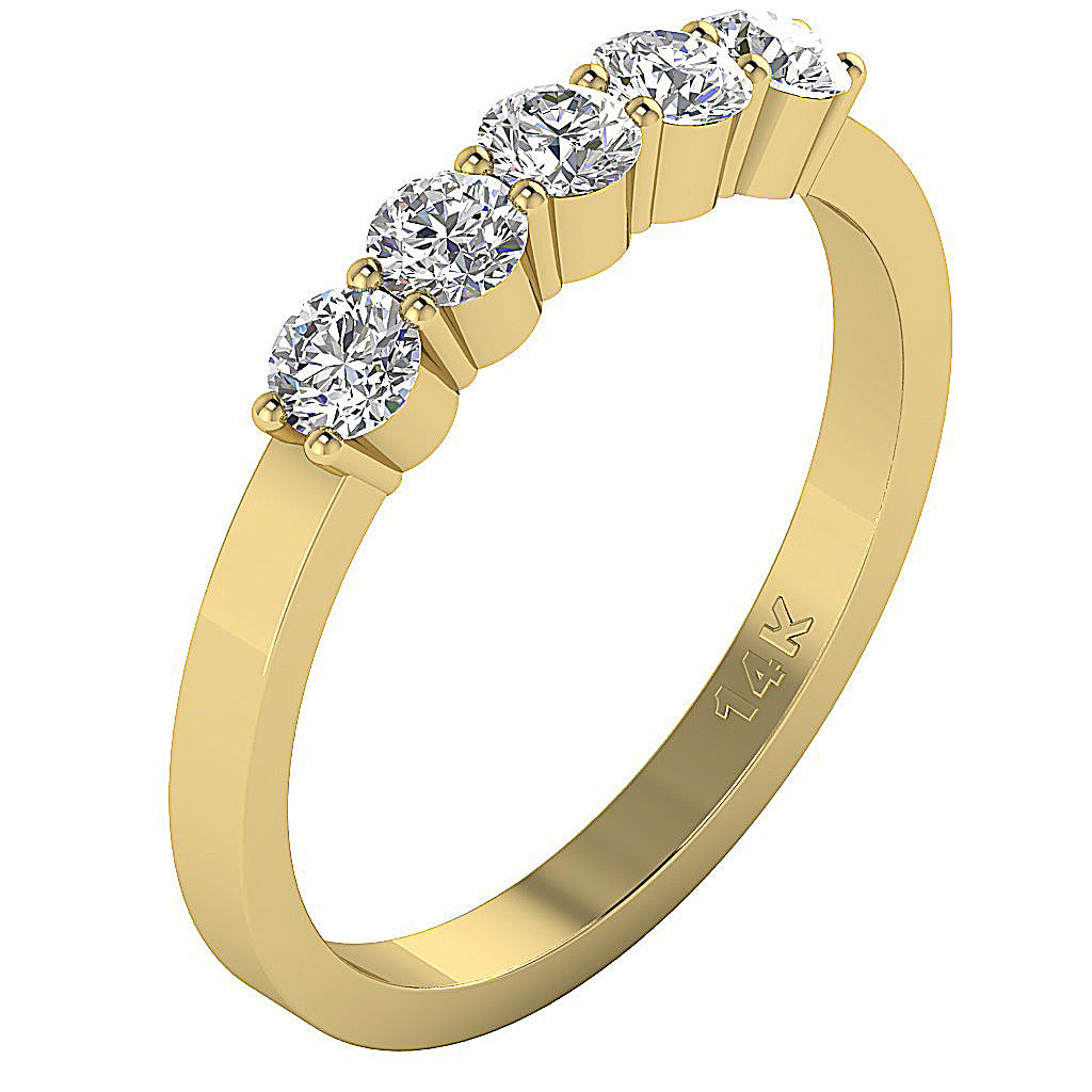 The Drew Simply Stunning Five Diamond Wedding Engagement Gold Ring