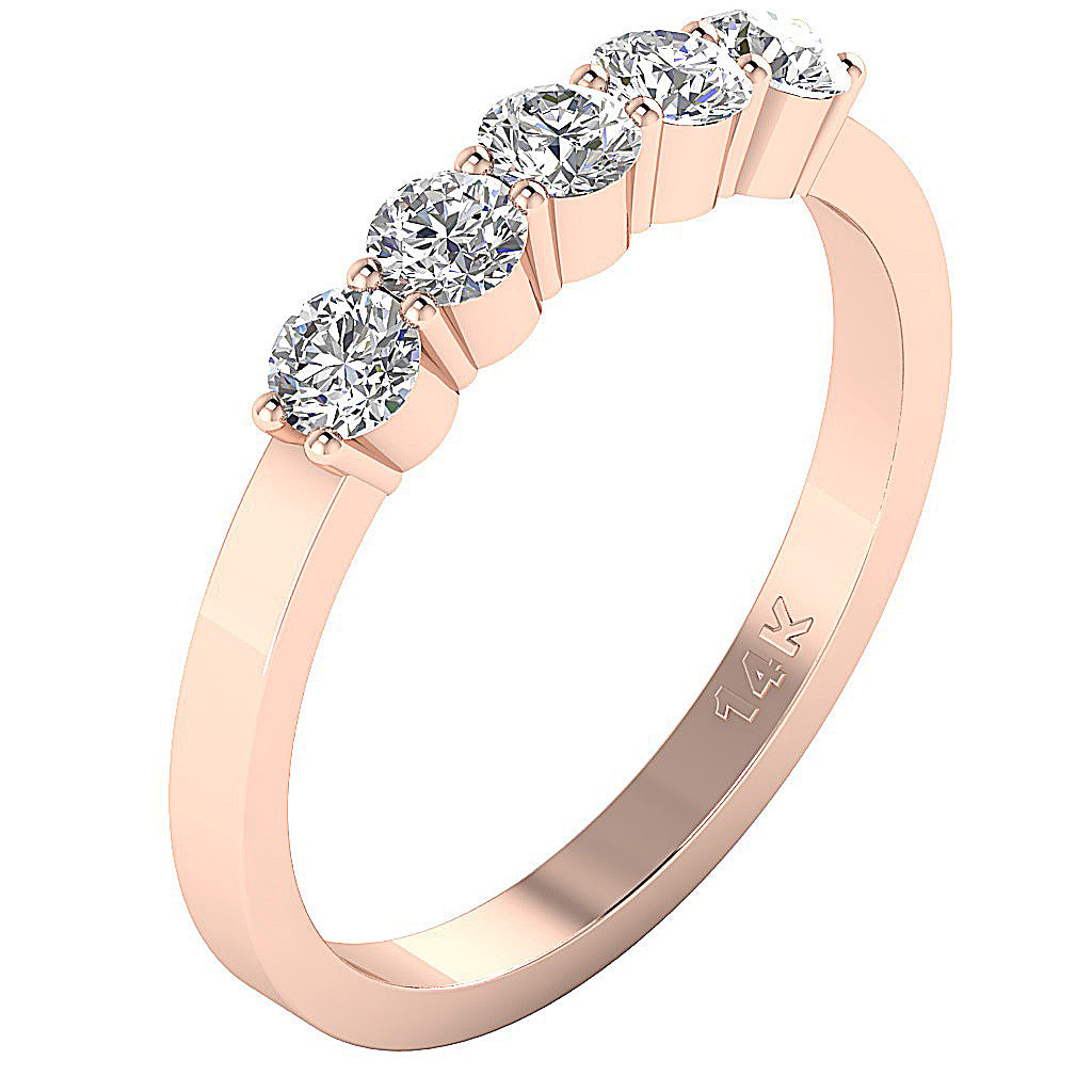 The Drew Simply Stunning Five Diamond Wedding Engagement Gold Ring