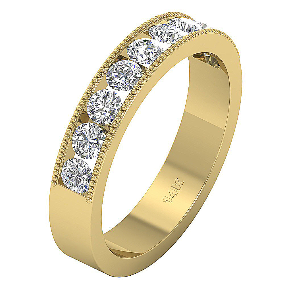 Engagement Ring Natural Diamond I1 G 1.20 Ct 14K Solid Gold Channel Set