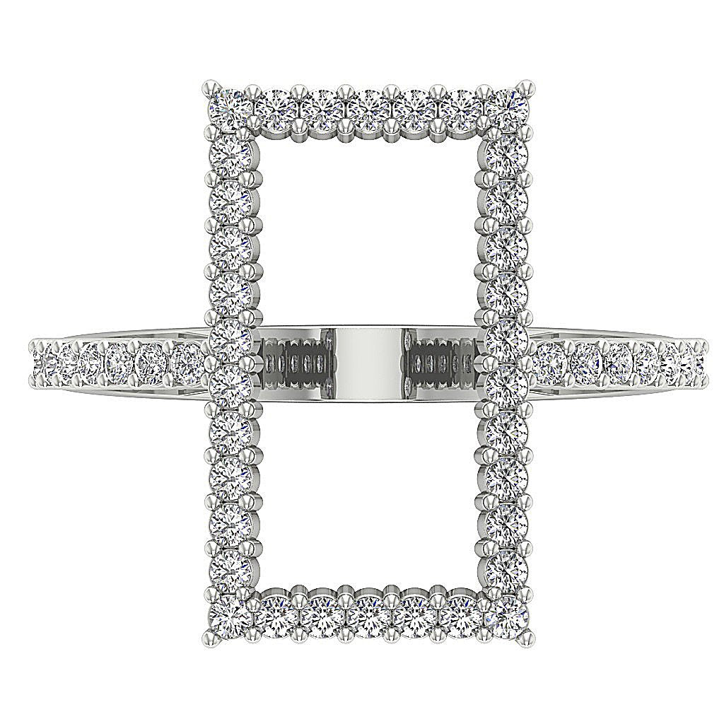 Natural Diamond Designer Fashion Engagement Ring I1 G 0.55 Ct 14k White Gold Prong Set