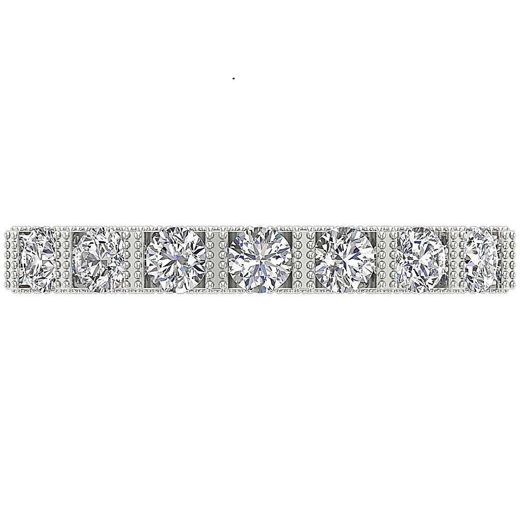 7 Stone Bar Set Anniversary Round Diamond I1 G 0.75 Carat 14K Solid Gold 3.35MM