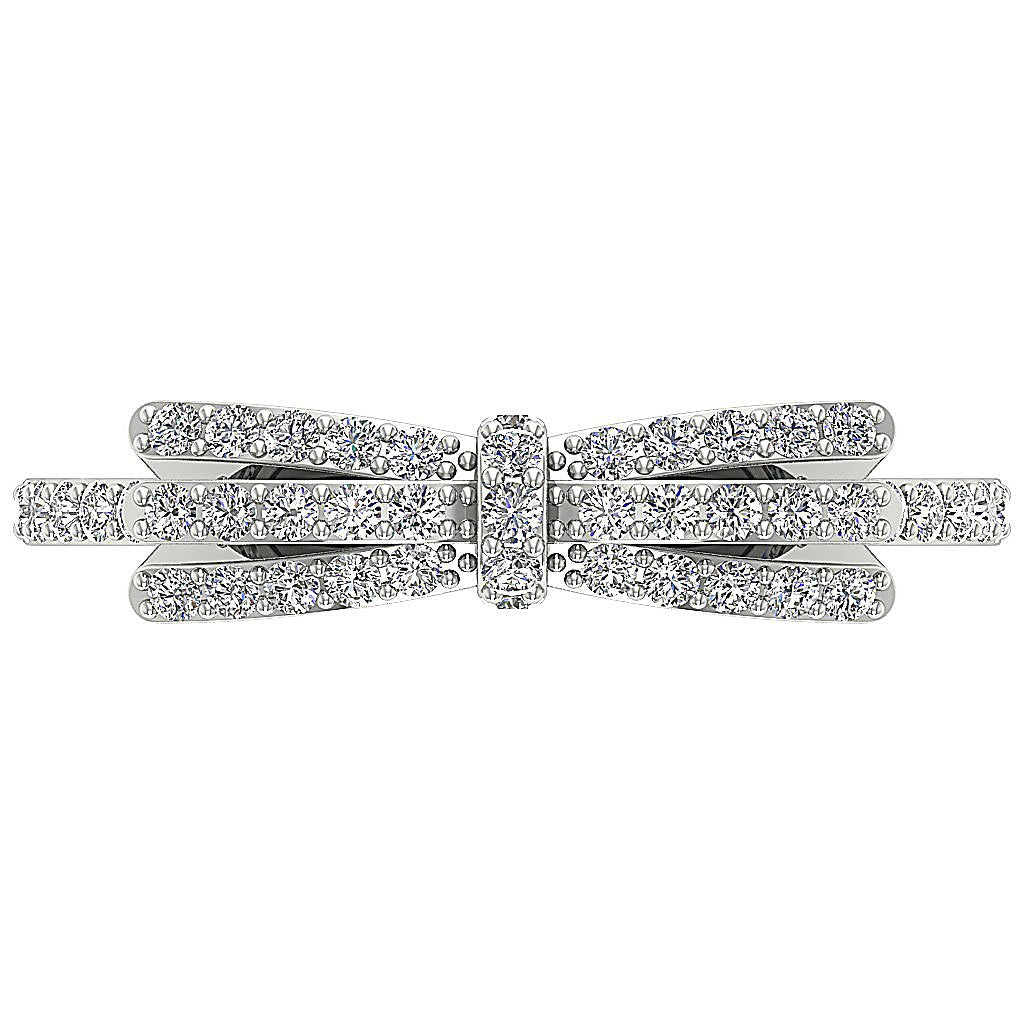 Bow Style 14K Solid Gold Wedding Diamond Ring I1 G 0.60Ct 5.45 MM