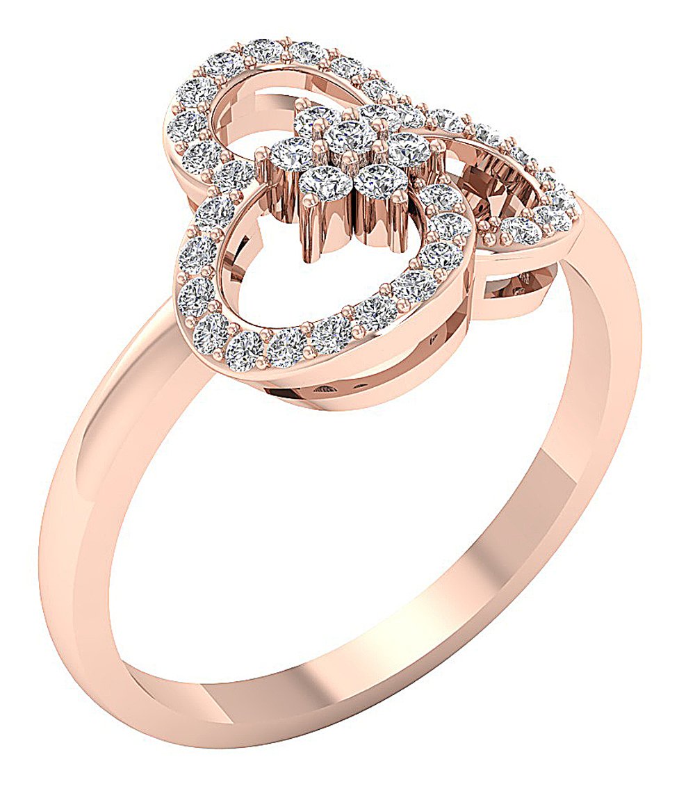 Genuine Diamond Round Cut 14K Solid Gold Ring Diamond Ring SI1 G 0.40 Ct 11.80MM