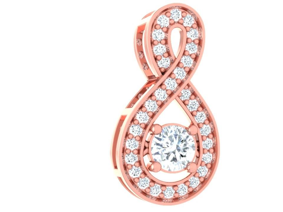 14k/18k Rose Gold Designer Fashion Wedding Pendant Genuine Diamond I1 G 0.50 Ct Prong Set