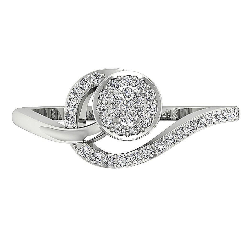 Engagement Genuine Diamond Ring SI1 G 0.30 Ct Round Cut Prong Set 9.30 MM