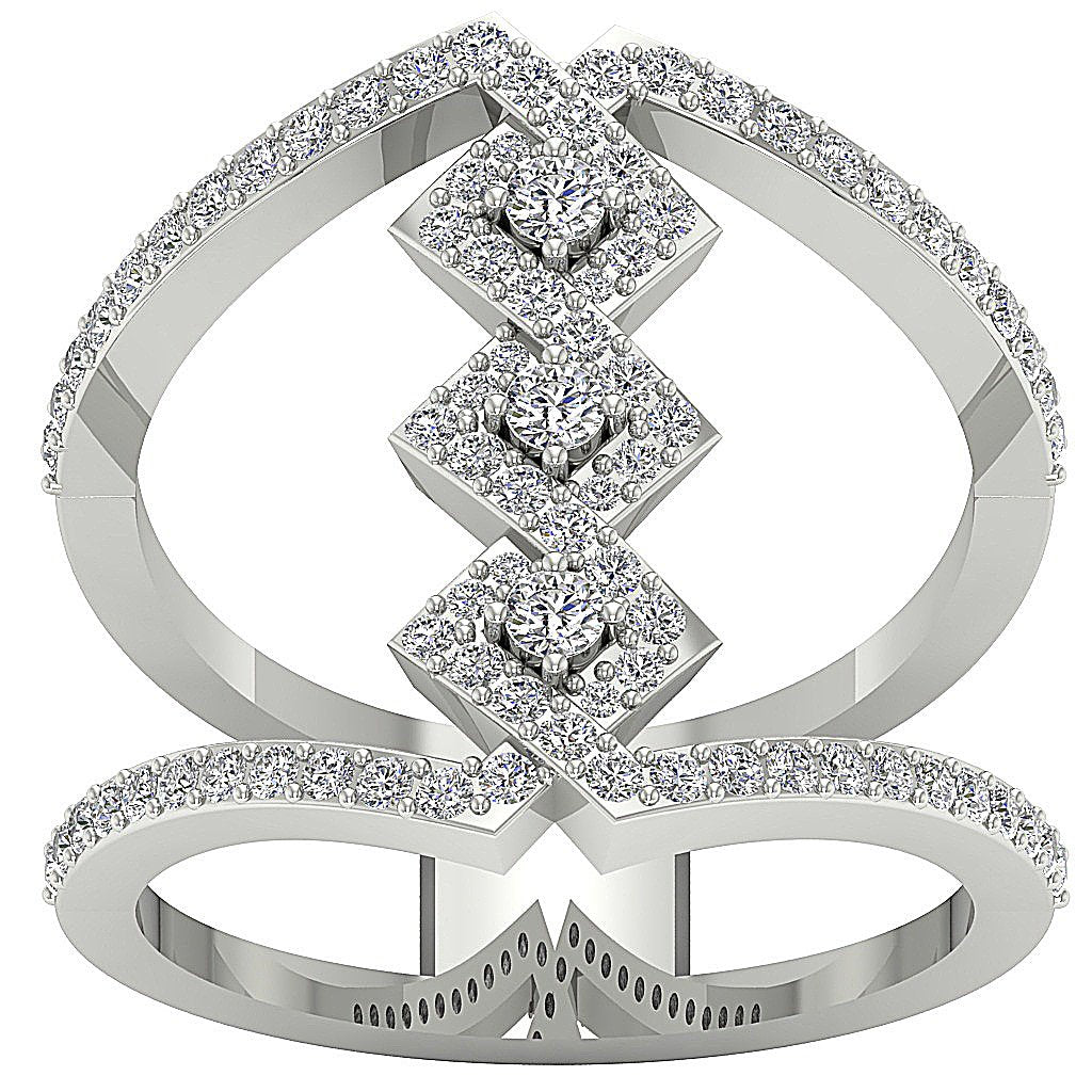 14K Rose Gold Designer Anniversary Ring Round Diamond SI1 G 1.00 Ct Prong Set 20.85 MM